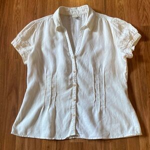 Merona ladies blouse, size XL. White fitted linen